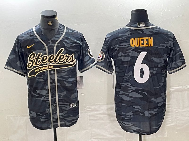 Men Pittsburgh Steelers 6 Queen Camo Joint name 2024 Nike Limited NFL Jersey style 1